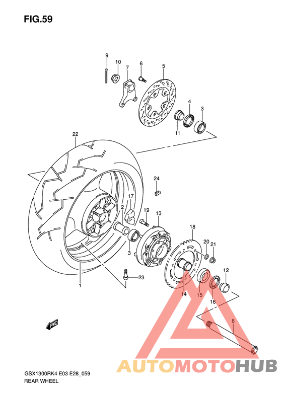 Rear wheel complete assy