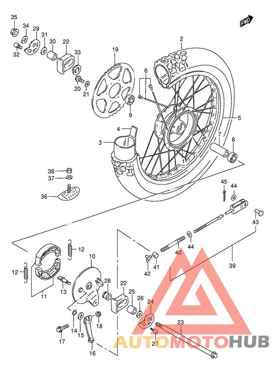Rear wheel complete assy