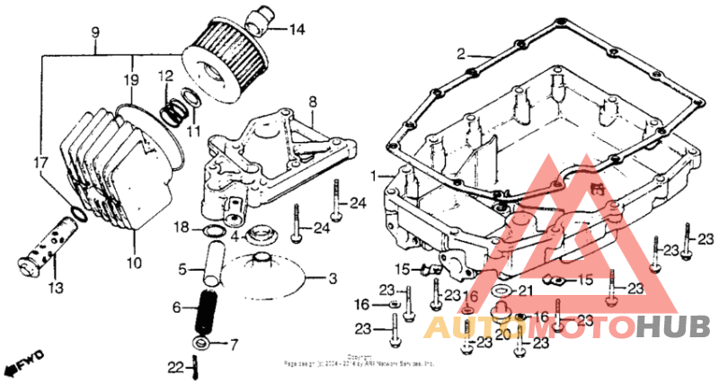 Oil filter + oil pan