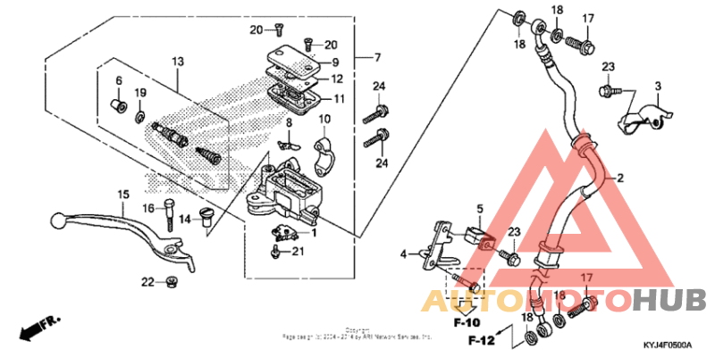 Front brake master cylinder (cbr250r)