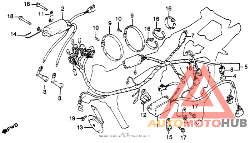 Wire harness + ignition coil + c.d.i. unit