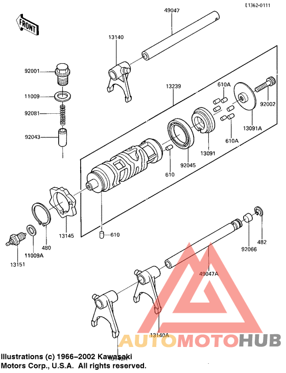 Gear change drum & forks