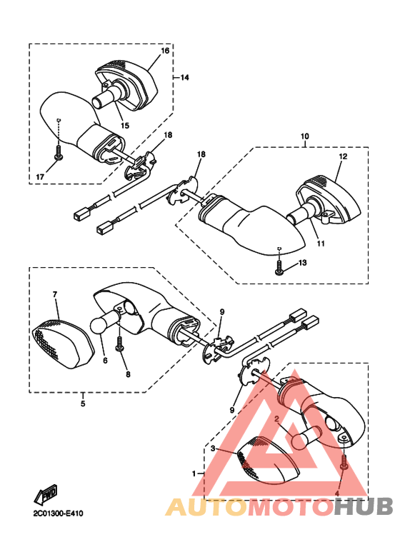 Rear flasher light assy