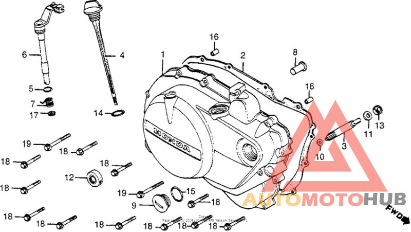 Cm400c/tright crankcase cover 79-81
