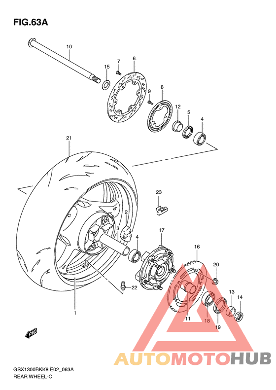 Rear wheel complete assy