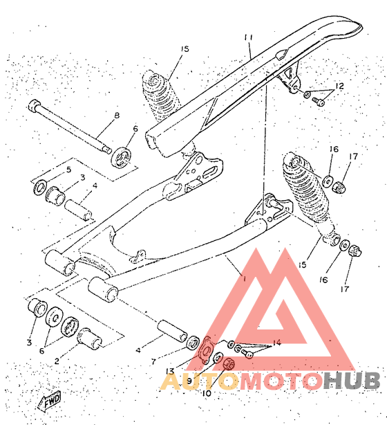 Brazo trasero . suspension