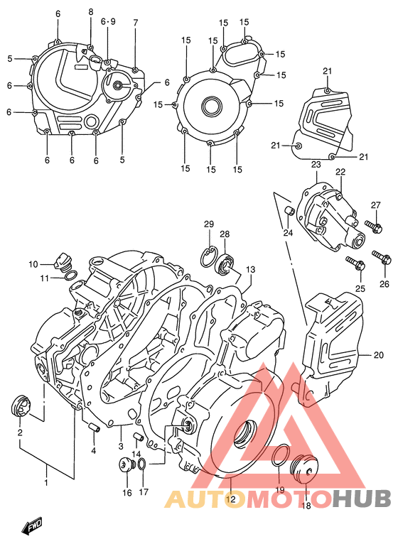 Crankcase cover ass`y  (v