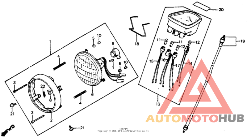 Headlight + speedometer