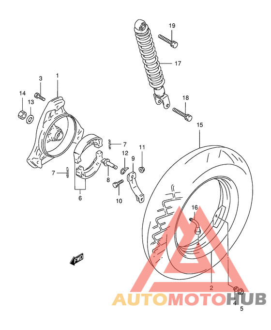 Rear wheel complete assy