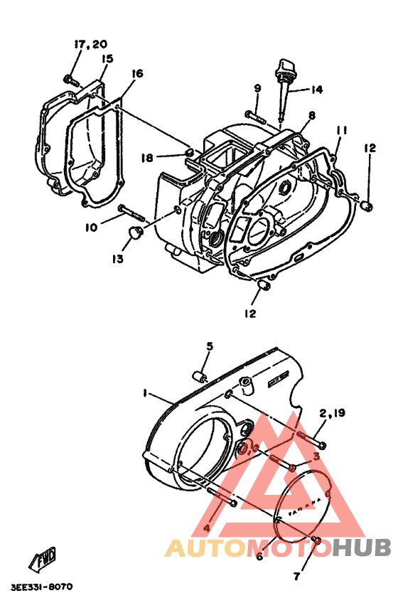 Crankcase cover ass`y  (v