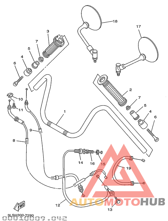 Steering handle. cable