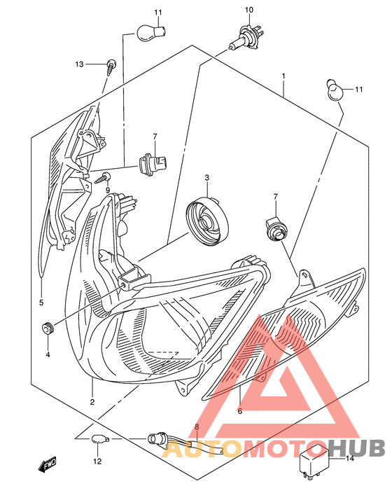 Front combination lamp