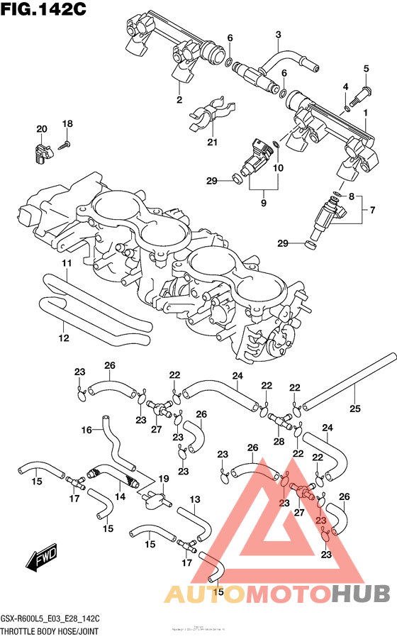 Throttle Body Hose/joint (Gsx-R600L5 E33)