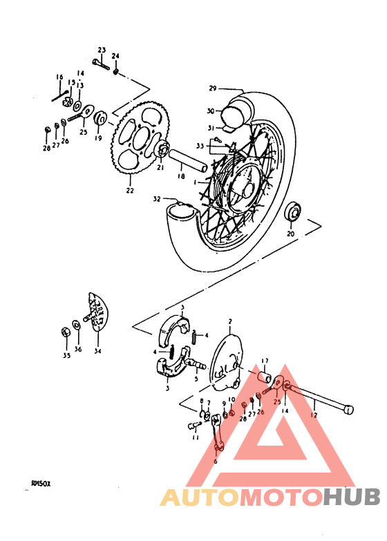 Rear wheel complete assy