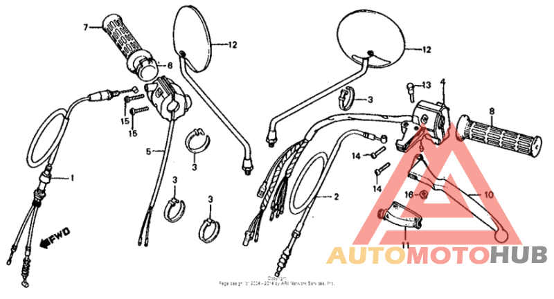 Handle lever + switch + cable