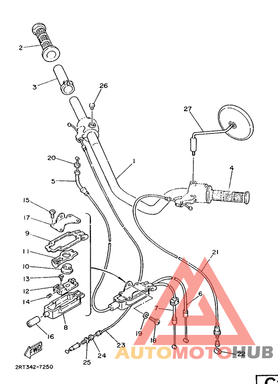 Steering handle. cable