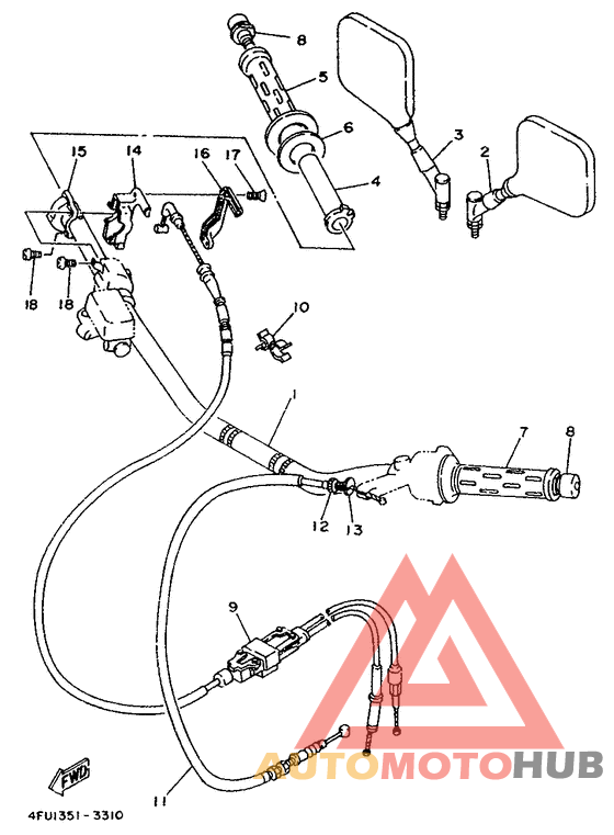 Steering handle. cable
