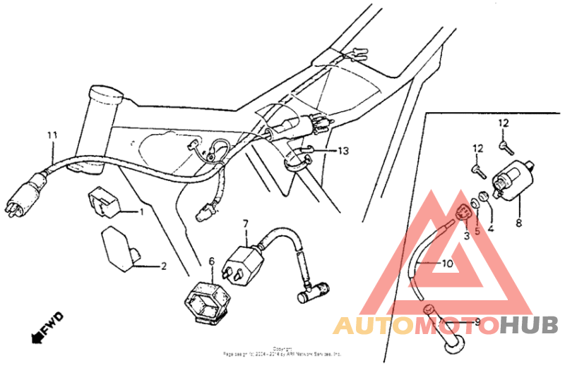 Wire harness + c.d.i. unit + ignition coil 83-84