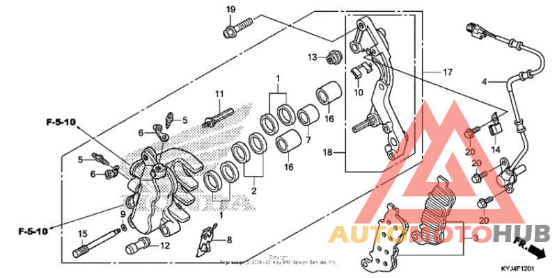 Front brake caliper (cbr250ra)