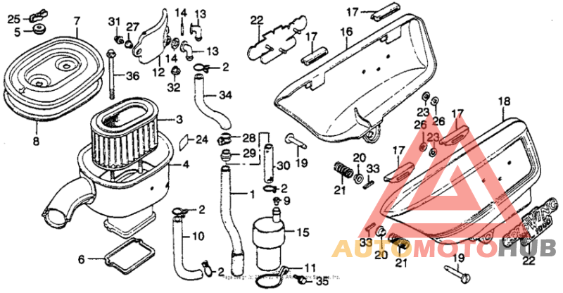 Air cleaner + side cover