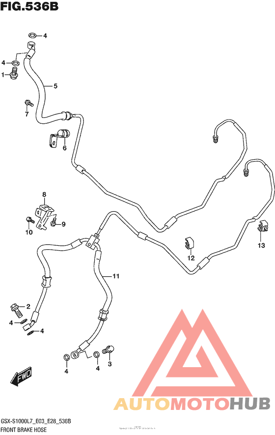 Front Brake Hose (Gsx-S1000Al7 E03)