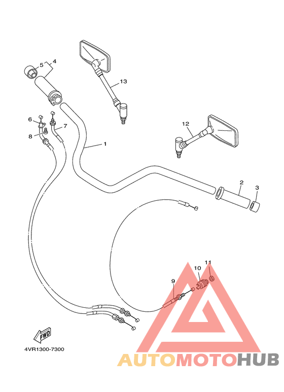 Steering handle. cable