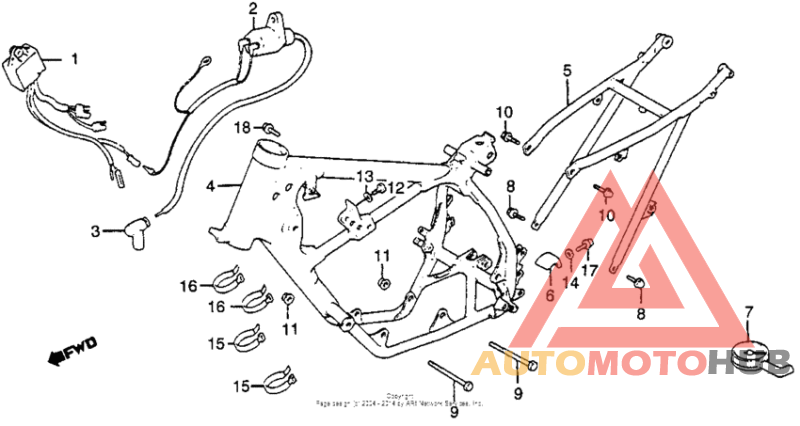 Frame + ignition coil