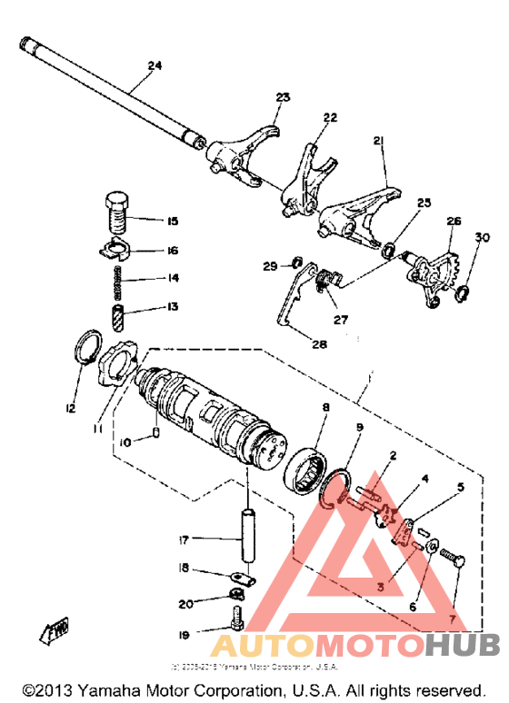 Shift cam-fork