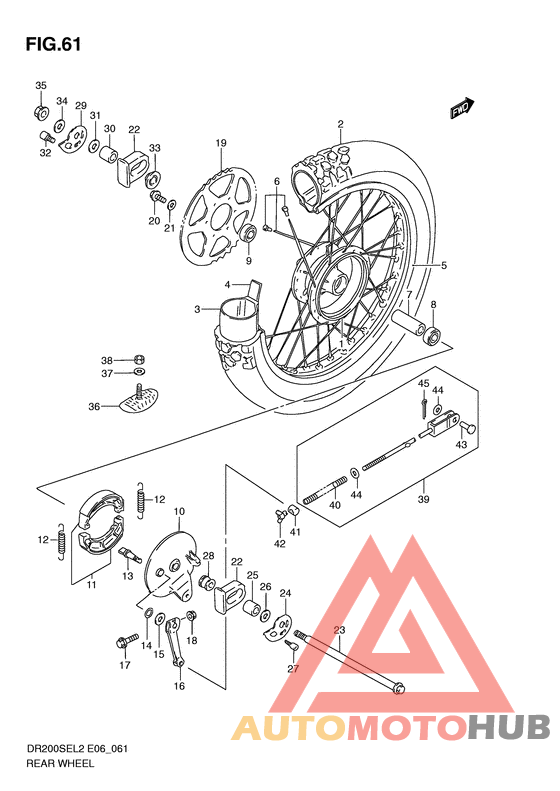 Rear wheel complete assy