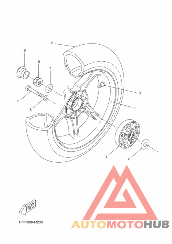 Rear wheel complete assy
