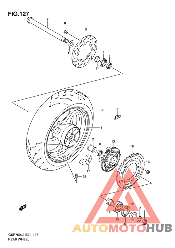 Rear wheel complete assy