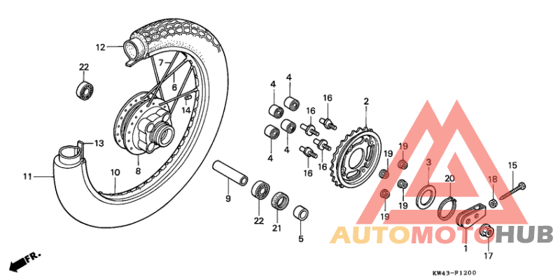 Rear wheel complete assy
