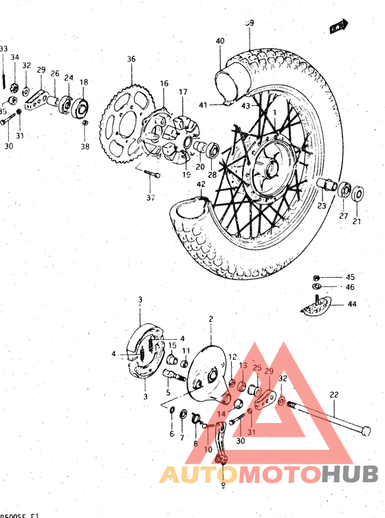 Rear wheel complete assy