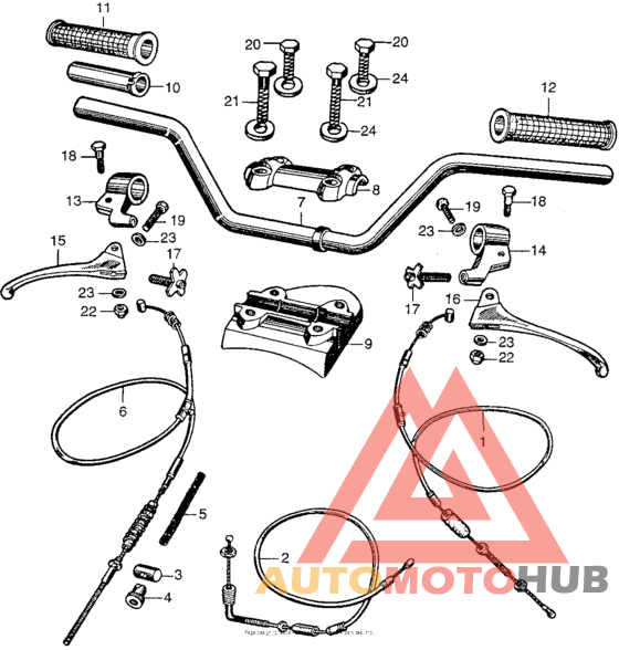 Control levers (1) + cables (1) + handlebar (1)