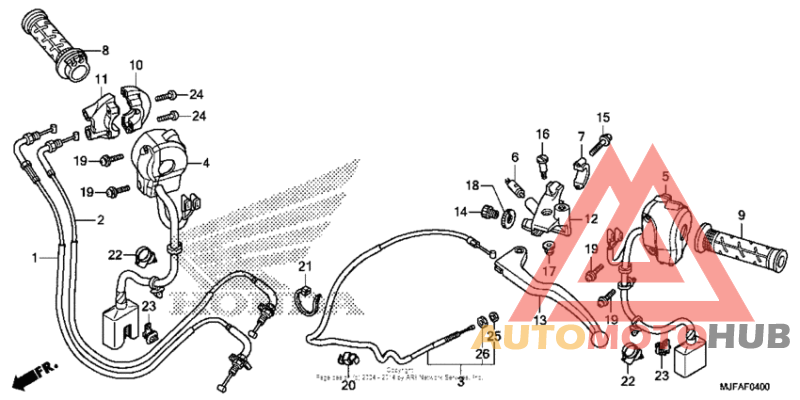 Handle lever + switch + cable (1)