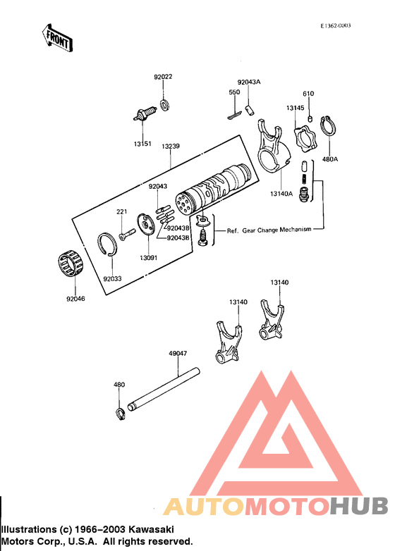 Gear change drum & forks