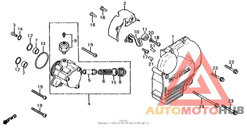 Left crankcase cover + oil pump