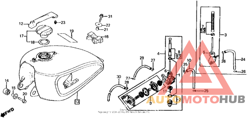 Cx500c fuel tank