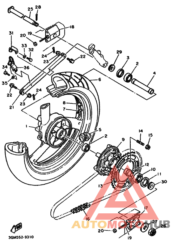 Rear wheel complete assy