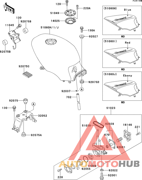 Fuel tank(1/2)(ex500-e3/e4/e4a)