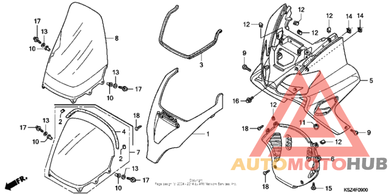 Front cover + windscreen