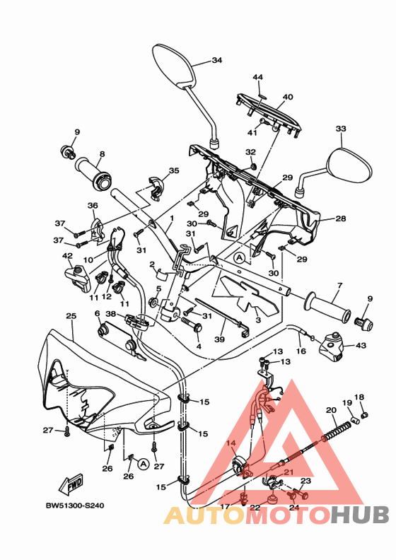 Steering handle & cable