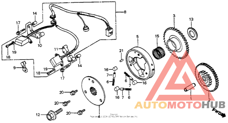 Pulse generator + starter clutch
