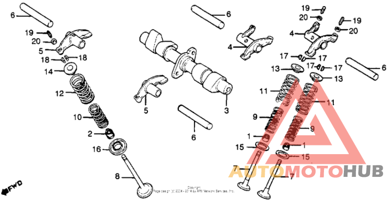 Camshaft + valves