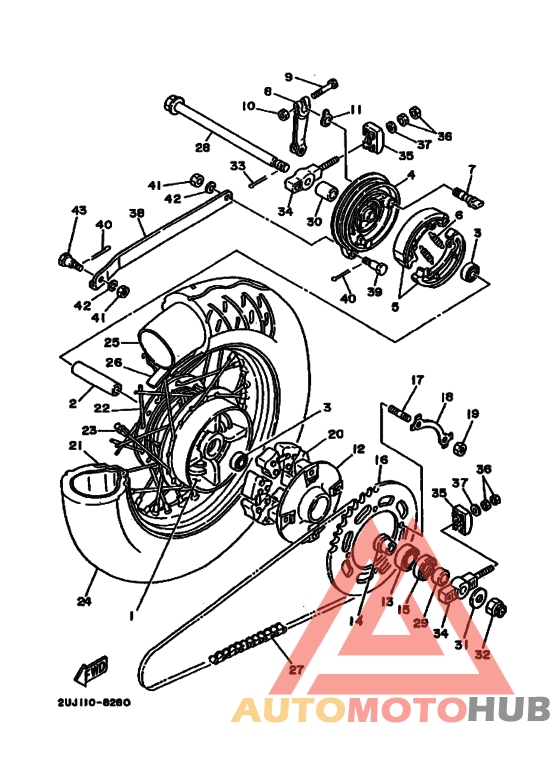 Rear wheel complete assy