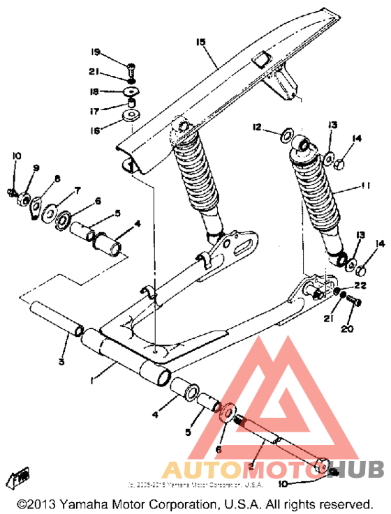 Rear arm - rear cushion - chain case