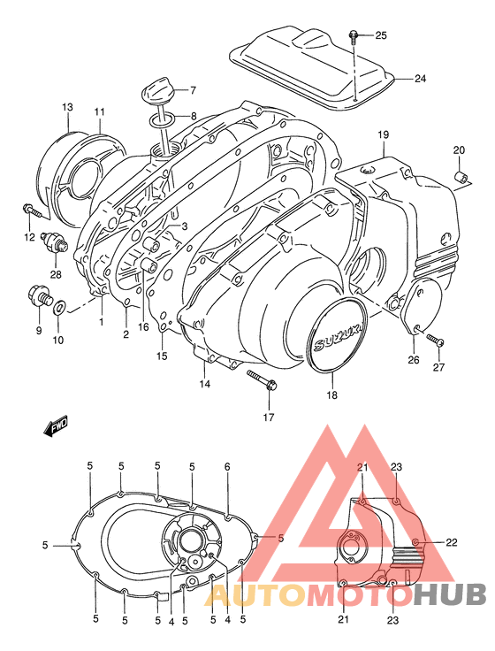 Crankcase cover ass`y  (v