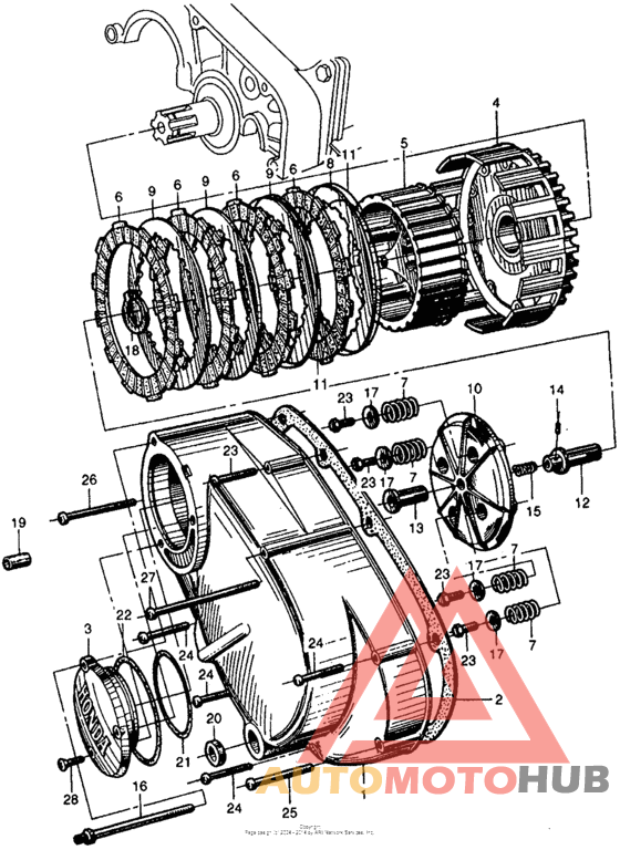 Clutch + left crankcase cover