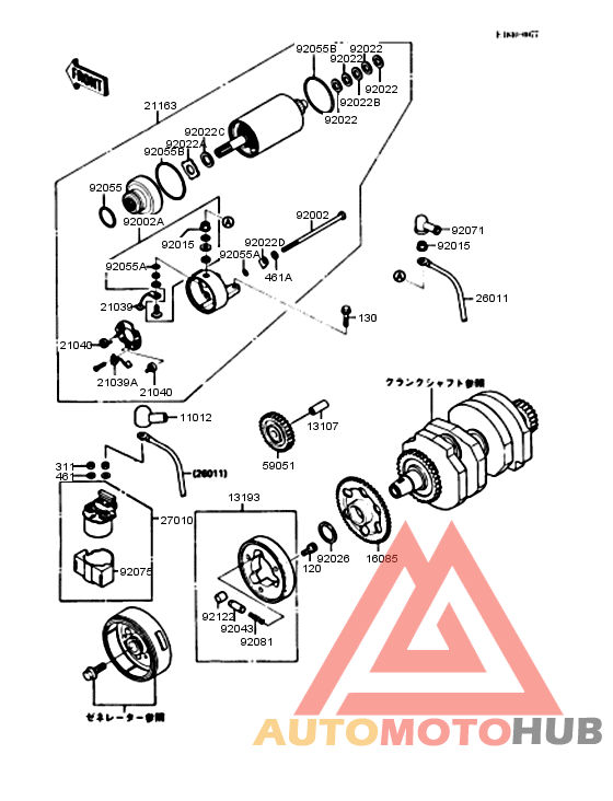 Starter motor/starter clutch