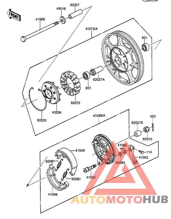 Rear wheel/hub/brake